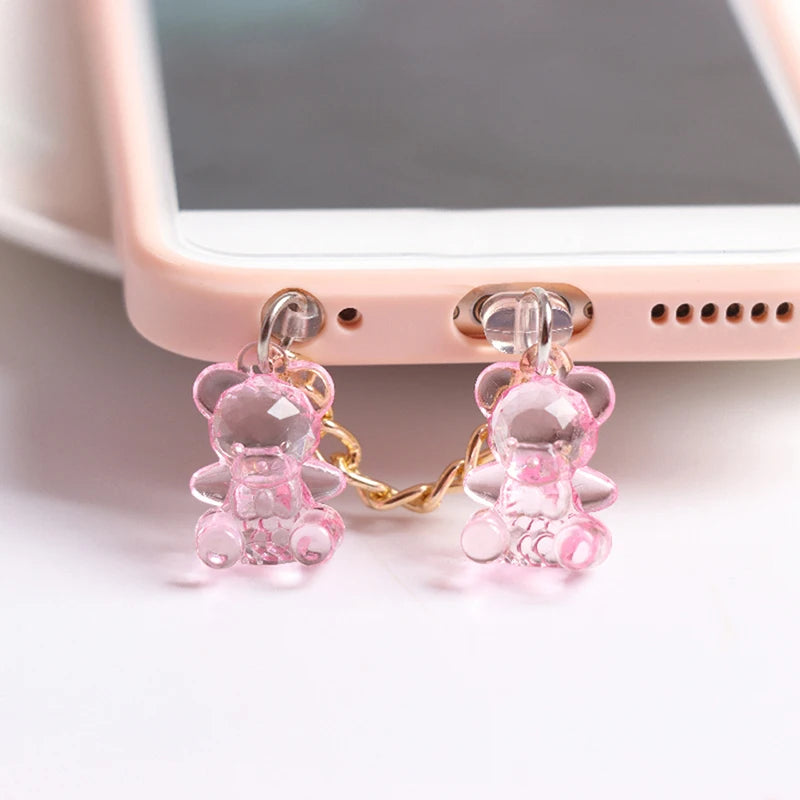 Cute Mobile Phone Headphone Hole Dust Plug Charging Port Plug Pendant