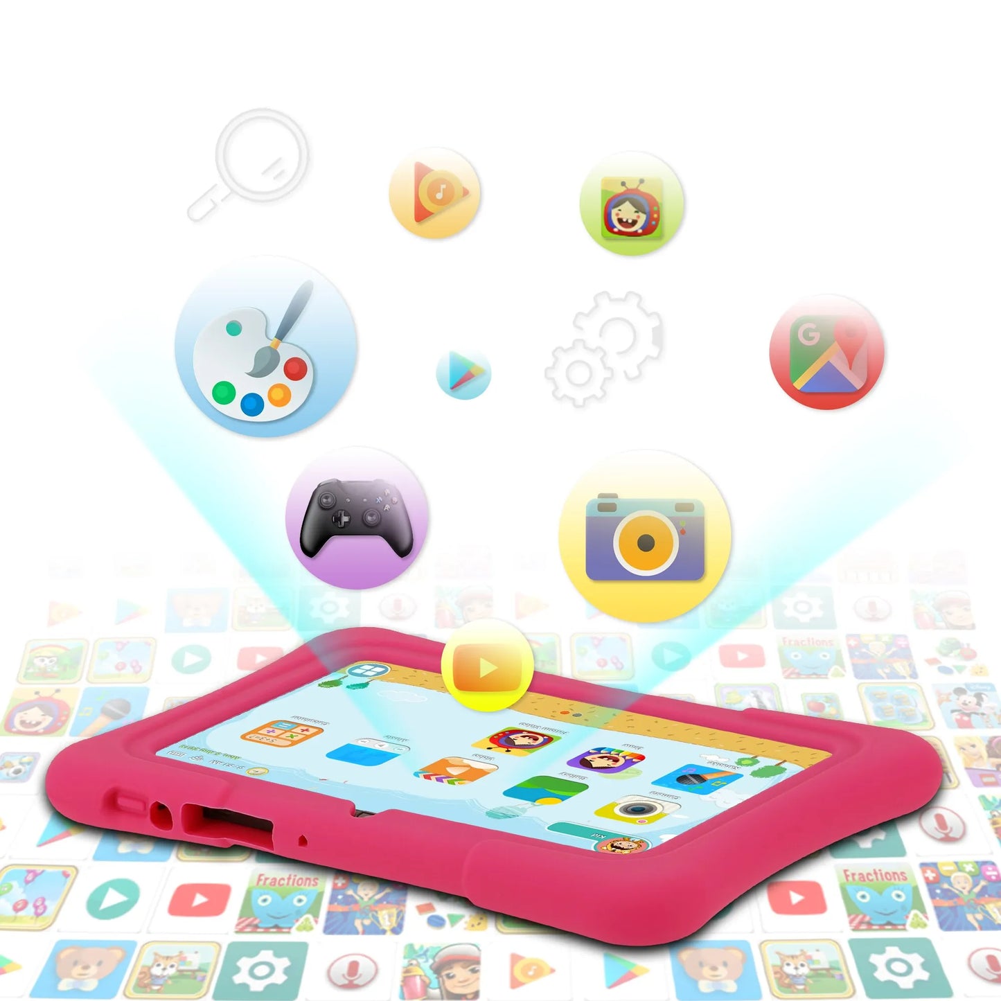 Kids Tablet,  7 Inch Kids Tablet Quad Core Android 10 32GB WiFi Bluetooth Educational Software Installed