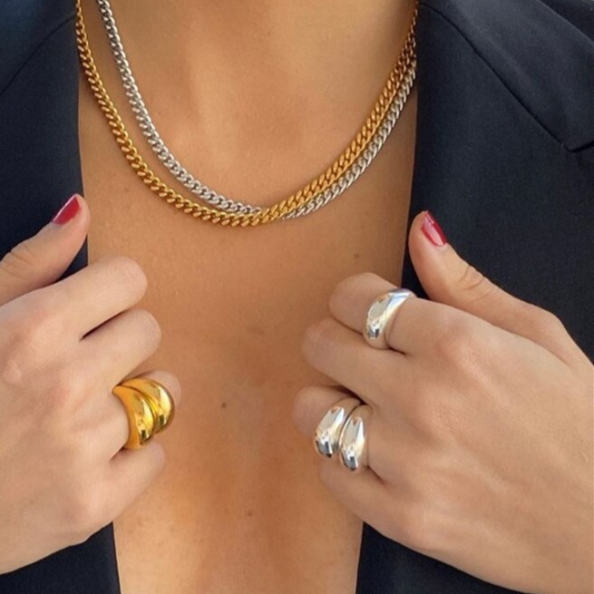 Gargantilla de cadena de eslabones cubanos de 3mm/5mm/7mm para mujeres y hombres, cadenas Punk de acero inoxidable, joyería Punk